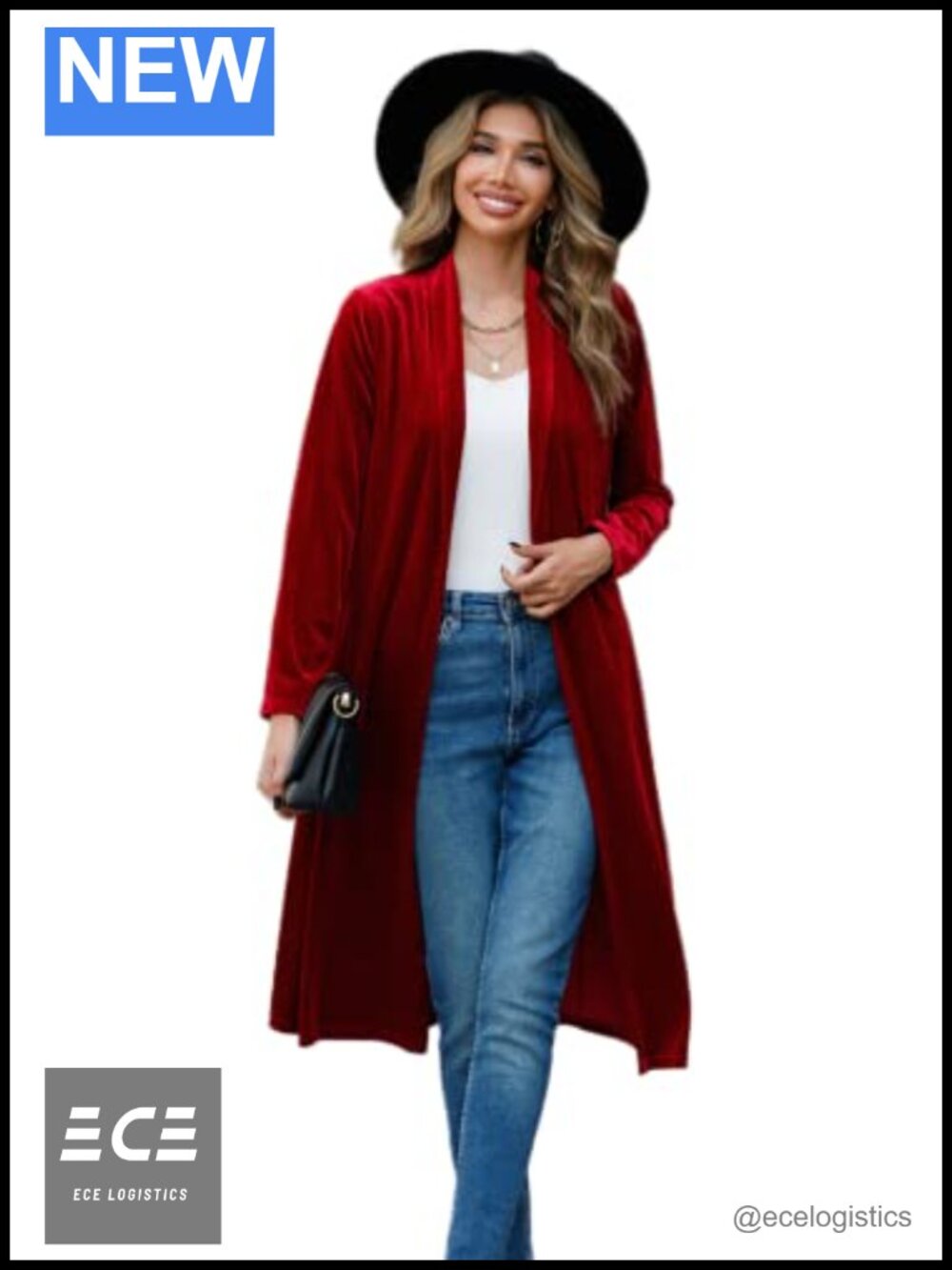 R.Vivimos Velvet Open Front Maxi Cardigan Long Sleeve Casual Jacket